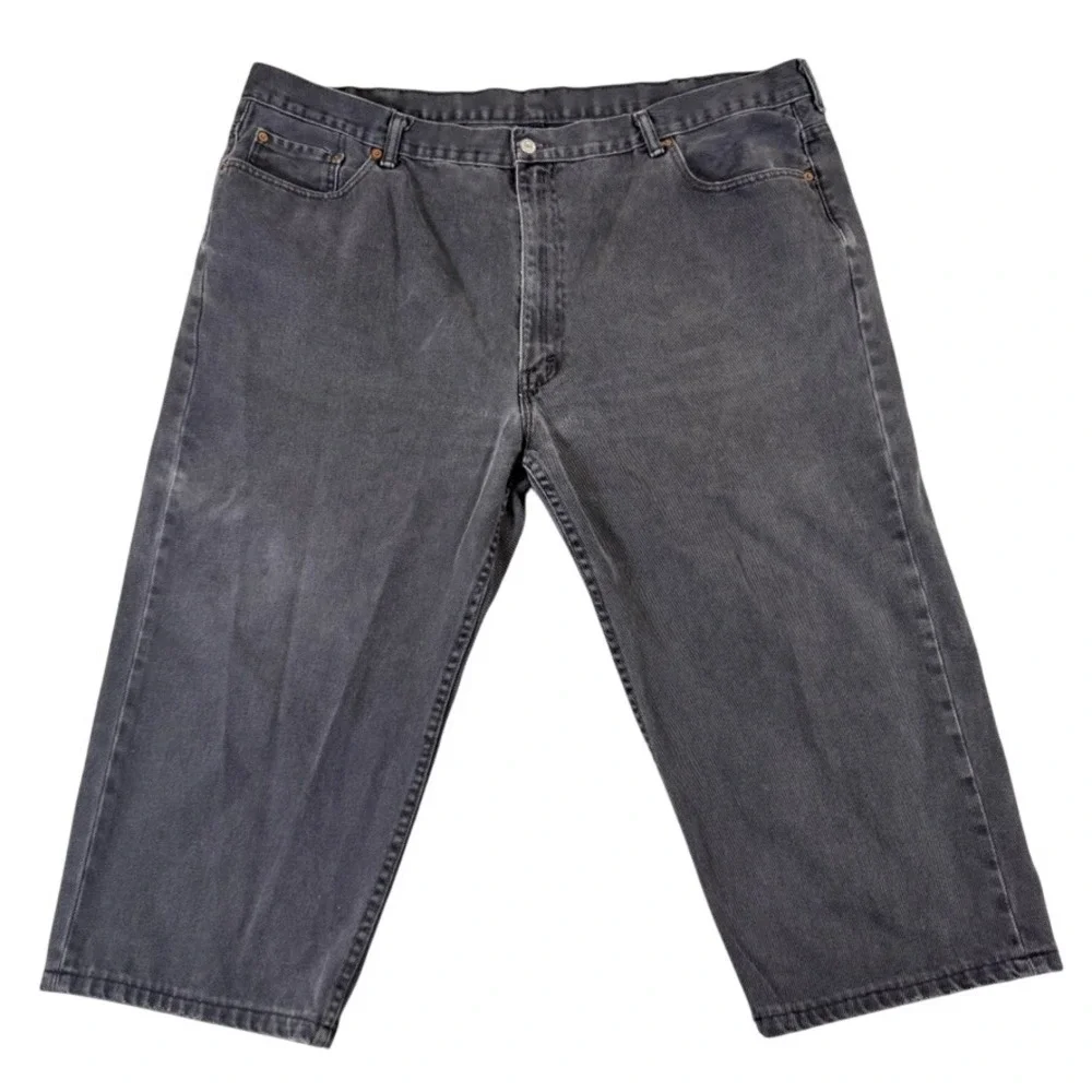 Levis 569 Loose Straight Denim Shorts Mens 44 Faded Black Relaxed Fit Jean